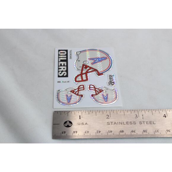 1993 Houston Oilers Helmet Sticker Vintage NFL Vending Machine Prism New - Picture 2 of 4